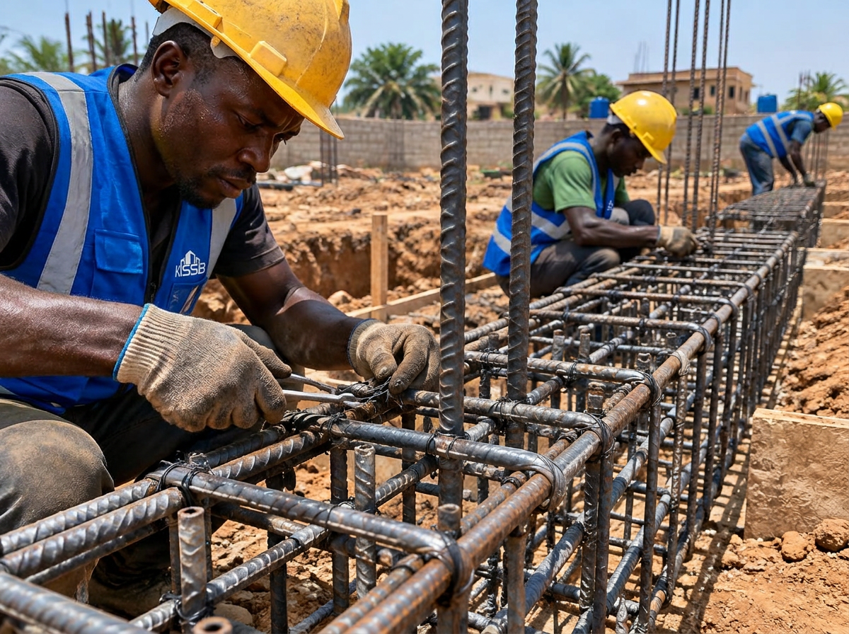 Ferraillage de fondations — Yeumbeul — KSSB Bâtiment